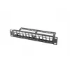 Lanberg PPKS-9112-B tukšs komutācijas panelis 12 portu 1U 10 collu ar Keystone organizatoru, melns