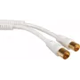 - Antennenkabel - IEC-Anschluss männlich bis IEC-Anschluss weiblich - 2 m - abgeschirmt - 100 dB - weiß