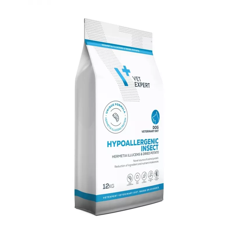 VET EXPERT Veterinary Diet Hypoallergenic Insect Dog - sausā barība suņiem - 12 kg