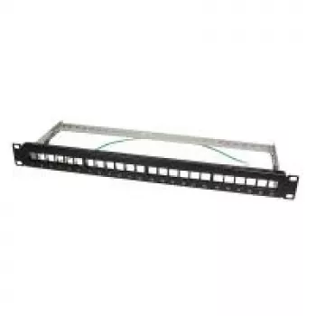 LogiLink NK4042 Patch Panel 1U, 24x Shielded Keystone, Melns