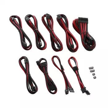 Kabeļu komplekts CableMod PRO Series ModMesh C-Series Corsair RMi/RMx — Melni/Sarkani pinumi