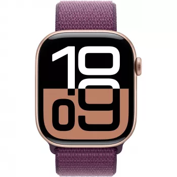 Apple Watch Series 10 alumīnija korpuss GPS + Cellular 46mm rožu zelta Sport Loop plūmju