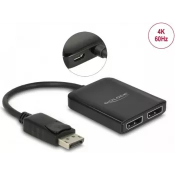 Video sadalītājs DeLOCK 87768 DisplayPort uz 2x DisplayPort