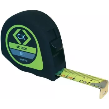 Mērlente c.k tools T3442M8 — 8 m, kompakts korpuss, metriskie marķējumi