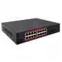 Tīkla slēdzis QOLTEC 52364 — Gigabit Ethernet PoE 16xRJ45, 2xSFP