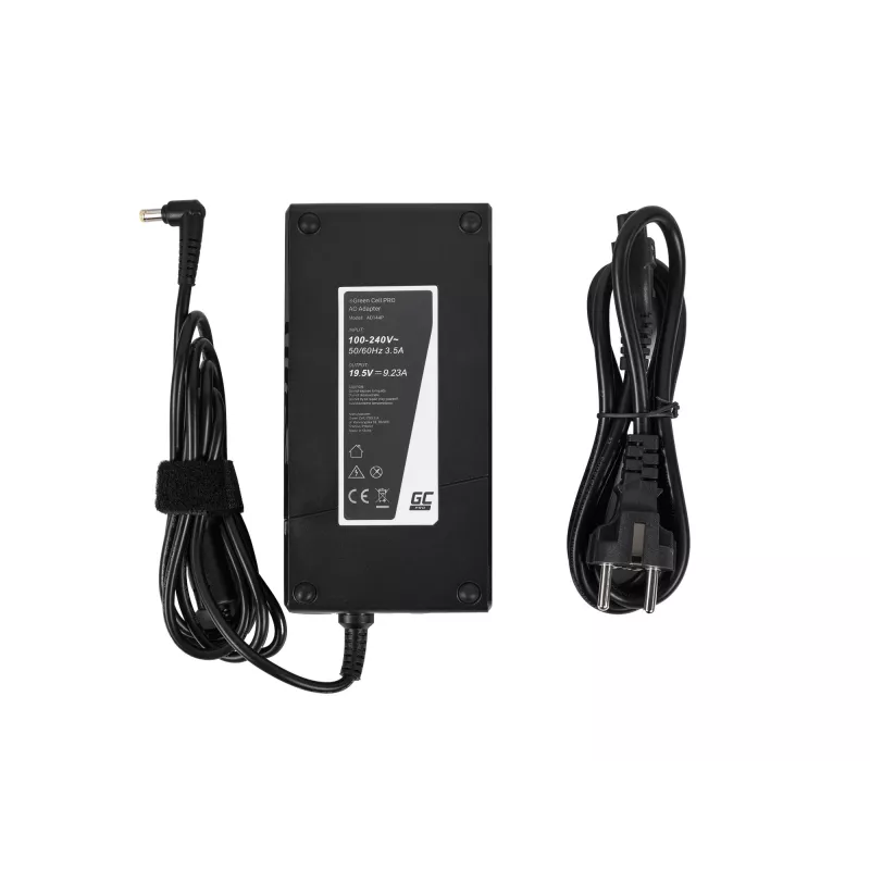 Strāvas adapteris Green Cell AD139P 90W universāls klēpjdatoram 19.5V 9.23A 5.5×1.7mm Melns