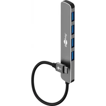 Goobay 79157 - USB-C 3.2 Hubs 4 Porti 5 Gbit/s 4x USB-A 3.2 - Digitāls/Dati (79157)