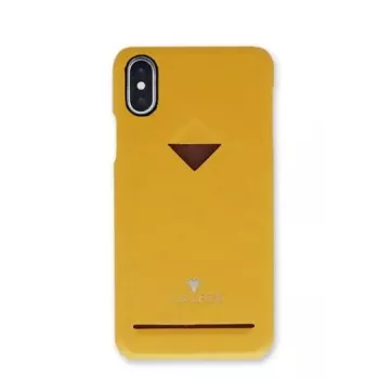 VixFox aizmugurējais vāciņš ar kartes kabatu iPhone XR, sinepju dzeltenā krāsā, plāns aizsargmaciņš