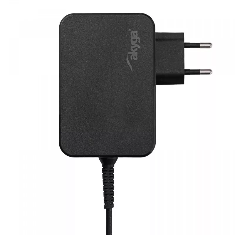 Akyga AK-ND-82 USB-C GaN klēpjdatora barošanas adapteris 90 W, PD 3.0, 5–20 V, 1,8 m kabelis, melns