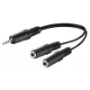 Microconnect AUDLL02 audio kabelis 0.2 m 3.5 mm vīrietis uz 2 x 3.5 mm sieviete Melns
