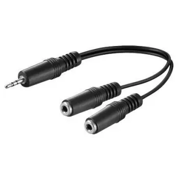 Microconnect AUDLL02 audio kabelis 0.2 m 3.5 mm vīrietis uz 2 x 3.5 mm sieviete Melns