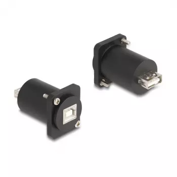 DeLOCK D-Type modulis USB 2.0 Type-B sievišķais uz Type-A sievišķais melns