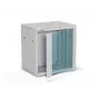 Sienas stiprinājuma 19 collu skapis Alantec 12U 600x450 mm, stikla durvis, noņemami paneļi, slēdzams, 4 montāžas sliedes, pelēks, plakanpakā