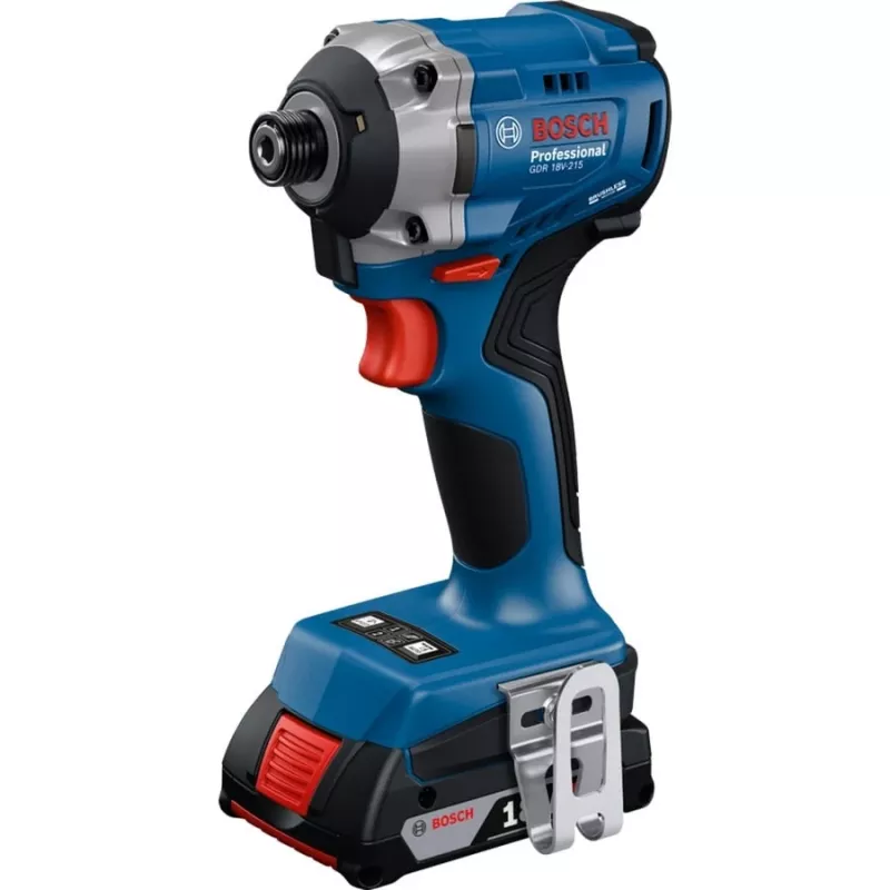 Bezvada triecienuzgriežņu atslēga Bosch GDR 18V-215 ar 2x 4,0 Ah akumulatoriem