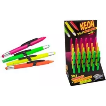 WEDO 3-in-1 rakstāmrīks NEON — 24 gabalu komplekts: skārienpildspalva, lodīšu pildspalva un marķieris