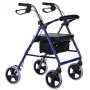 Četrriteņu rollators ar sēdekli, zils/melns