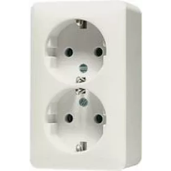 JUNG Schuko kontaktligzda 6020A AP600 2-vietīga Balta 6020A