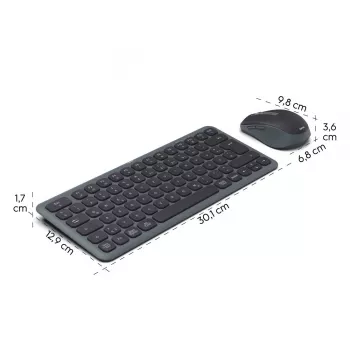 HAMA daudzierīču bezvadu tastatūras un peles komplekts melns/pelēks