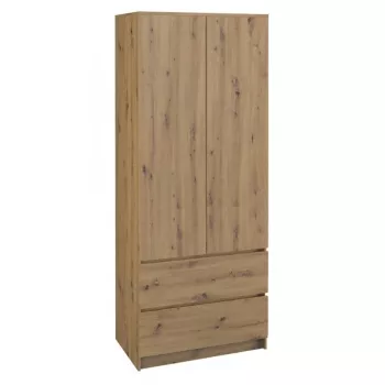 Topeshop SZAFA MALWA ART bedroom wardrobe/closet 5 shelves 2 durvis(s) ozols
