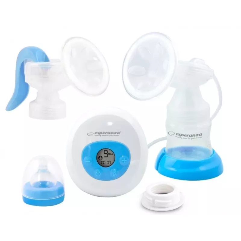Krūts sūknis ESPERANZA ECM003B Elektronisks 150 ml, iebūvēts displejs, zils/balts, 100–240V AC