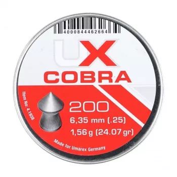 Lodes pneimatiskajam ierocim UMAREX Pointed Ribbed Shot Cobra 6.35 mm, 1.56 g, sudraba, 200 gab.