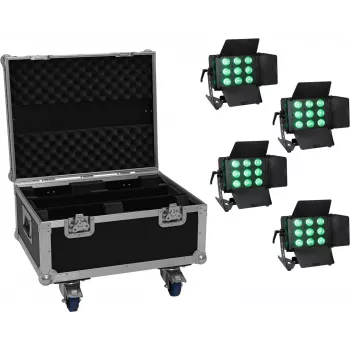 LED gaismu komplekts EUROLITE CLS-9 QCL RGB/WW 9x7W — 9 gaismekļi, RGB + silts balts, 7W LED katra