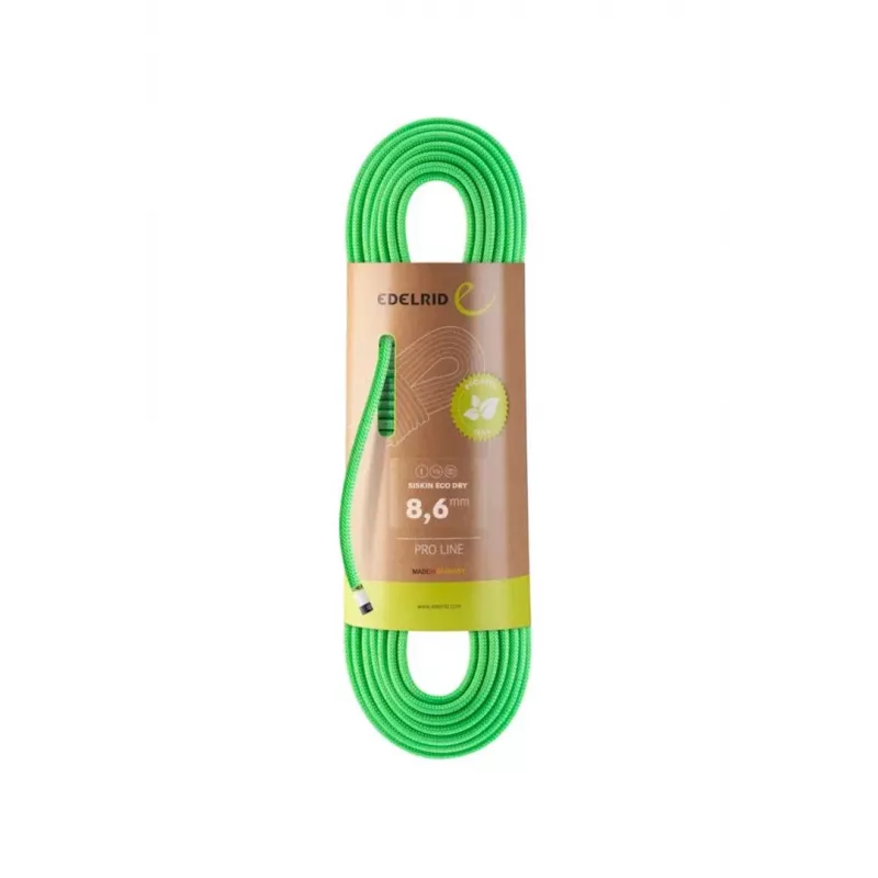 Statiskā virve Siskin Eco Dry 8.6 mm, 70 m, neonzaļa