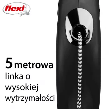 Flexi New CLASSIC 5 m Melns Suņa Izvelkamā Paviņa