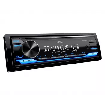Auto radio JVC KDX-382BT ar Bluetooth un USB — viena DIN, AUX ieeja, FM uztvērējs