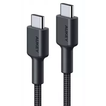 Aukey CB-CD45 USB-C uz USB-C kabelis, Quick Charge, 0,9 m, melns