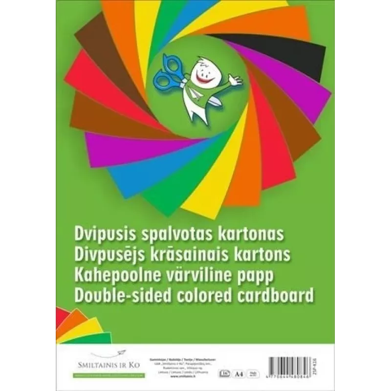 Kartons SMLT A4 190 g/m² abpusēji krāsains, iepakojums drukāšanai un rokdarbiem