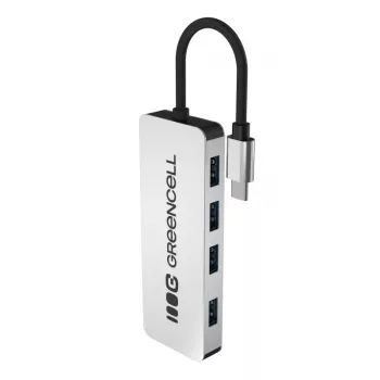 USB centrmezgls Green Cell HUB-GC-C4A — 4 portu USB-C 3.0 centrmezgls