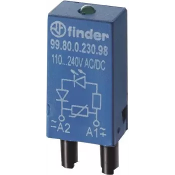 FINDER LED indikators 110-240V 99.80.0.230.98 AC/DC LED Zaļš 99.80.0.230.98 (9980023098)