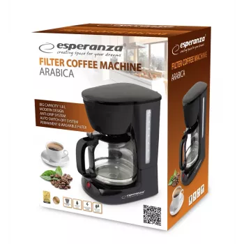 Pilienu kafijas automāts ESPERANZA EKC005 — 1,8 L ūdens tvertne, melns, 950 W