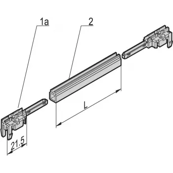 SCHROFF Vadītājsliede Tipa Piederums, PC, 280 mm (24568-381)