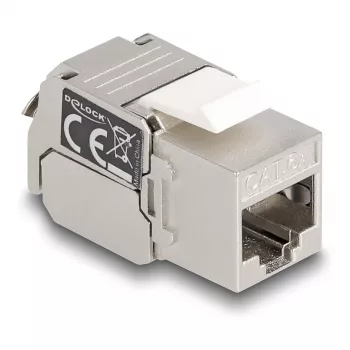 DeLOCK Keystone modulis RJ45 ligzda uz LSA Cat.6A ar LED sudrabaini balts