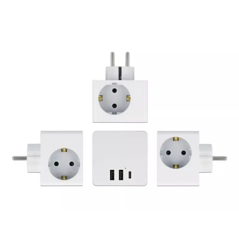 DeLOCK 11496 Strāvas adapteris ar 2 USB portiem, 5V 2.4A 3A, F tipa kontaktdakša