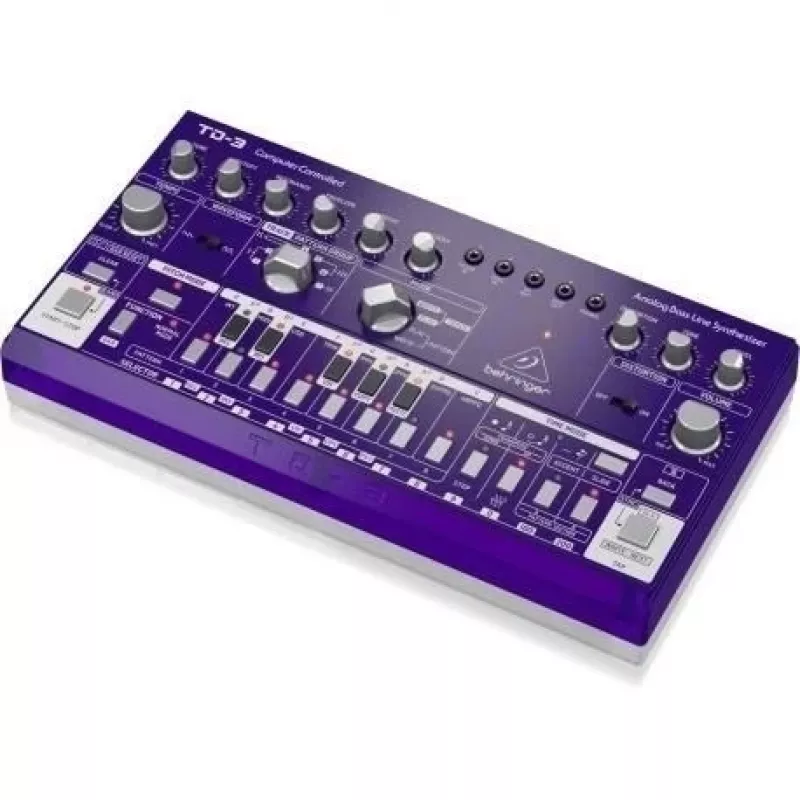 Basa sintezators Behringer TD-3-GP Purple — analogais baslīniju sintezators ar iebūvētu sekvenceru