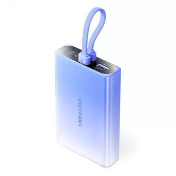 Power bank Vention FHZL0 10000 mAh — 1×USB-A, 1×USB-C, 3 A, Zils