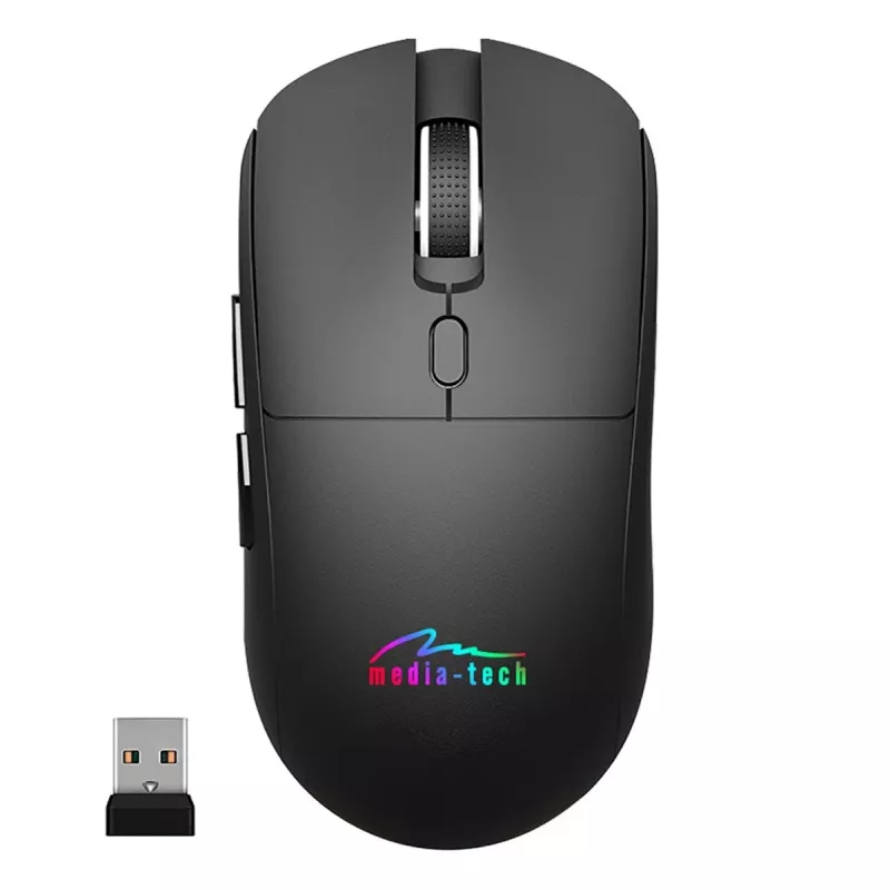 Bezvadu pele MEDIA-TECH MT1124 BT/RF Silent & Recharge — ambidekstrāla, 3200 DPI, Bluetooth + 2,4 GHz USB, 6 pogas, uzlādējama