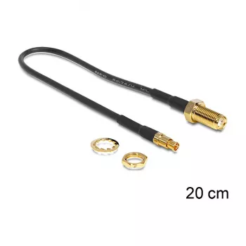 Koaksiālais kabelis DeLOCK 88484 RG-174 0.2 m SMA TS-9 Melns
