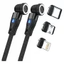USB kabelis RealPower MagneticCharge2 1m Melns Ātrā uzlāde Datu pārsūtīšana