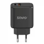 Āra lādētājs SAVIO LA-06/B USB Type-C 30W Power Delivery 1x USB-C Melns, 5–20V, 3A/9V, 3A/5V, 3A/12V, 2.1A