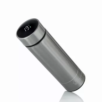 Extralink Smart Travel Mug Sudraba, Termokrūze ar LED Displeju