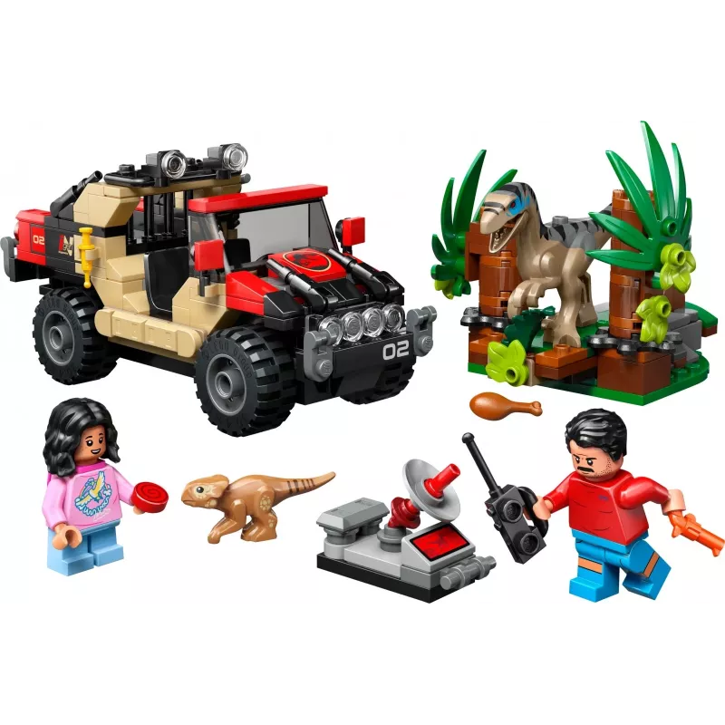 Konstruktors LEGO Jurassic World 76972 Raptora bezceļa bēgšana, 285 gab., 2 minifigūras, vecums 6+