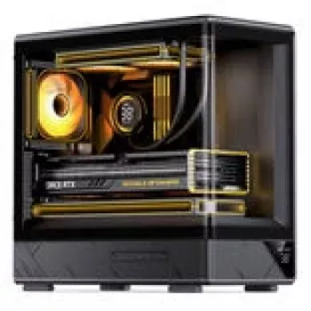 Datora korpuss Jonsbo D200 midi-tower mATX rūdīts stikls mini temperatūras displejs melns