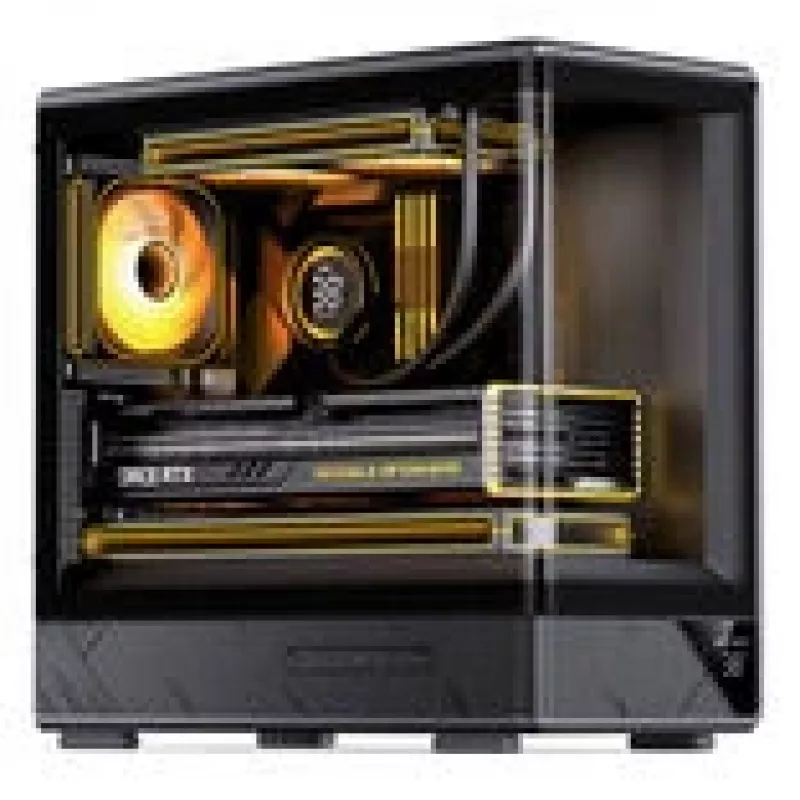 Datora korpuss Jonsbo D200 midi-tower mATX rūdīts stikls mini temperatūras displejs melns