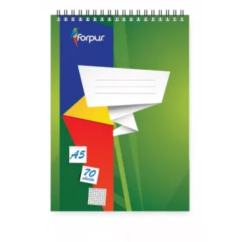Piezīmju bloks ar spirāli Forpus, A5/70, Līnijots 0723-003