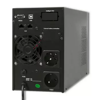 Nepārtrauktās barošanas avots (UPS) Qoltec 53042 dubultās pārveidošanas (Online) 1 kVA 800 W 2 AC kontaktligzdas