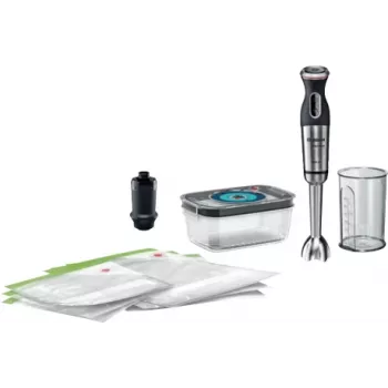Bosch MS8CM61V1 iegremdējamais blenderis 1000 W Melns, Nerūsējošs tērauds, Caurspīdīgs
